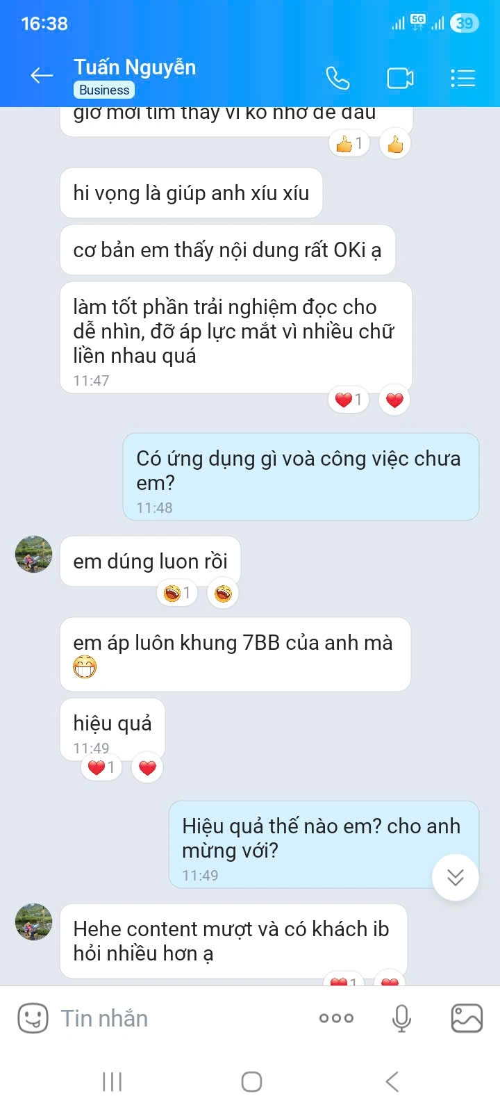 Chat Zalo thật - Anh Tuấn Nguyễn feedback sách Nghệ Thuật Bán Xe Điện 2026